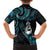 New Zealand Aotearoa Family Matching Off Shoulder Short Dress and Hawaiian Shirt Maori Manaia Paua Shell Glitter Turquoise