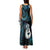 New Zealand Aotearoa Family Matching Tank Maxi Dress and Hawaiian Shirt Maori Manaia Paua Shell Glitter Turquoise