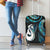 New Zealand Aotearoa Luggage Cover Maori Manaia Paua Shell Glitter Turquoise