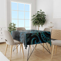 New Zealand Aotearoa Tablecloth Maori Manaia Paua Shell Glitter Turquoise LT05 - Polynesian Pride