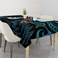 New Zealand Aotearoa Tablecloth Maori Manaia Paua Shell Glitter Turquoise LT05 - Polynesian Pride