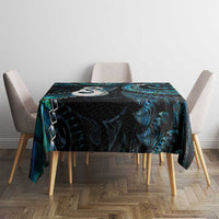 New Zealand Aotearoa Tablecloth Maori Manaia Paua Shell Glitter Turquoise LT05 - Polynesian Pride
