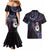 New Zealand Aotearoa Couples Matching Mermaid Dress and Hawaiian Shirt Maori Manaia Paua Shell Glitter Purple