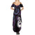 New Zealand Aotearoa Family Matching Summer Maxi Dress and Hawaiian Shirt Maori Manaia Paua Shell Glitter Purple