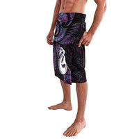 New Zealand Aotearoa Lavalava Maori Manaia Paua Shell Glitter Purple LT05 - Polynesian Pride