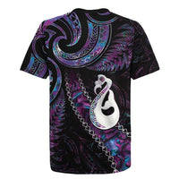 New Zealand Aotearoa Rugby Jersey Maori Manaia Paua Shell Glitter Purple LT05 - Polynesian Pride