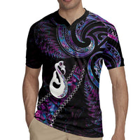 New Zealand Aotearoa Rugby Jersey Maori Manaia Paua Shell Glitter Purple LT05 - Polynesian Pride