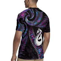 New Zealand Aotearoa Rugby Jersey Maori Manaia Paua Shell Glitter Purple LT05 - Polynesian Pride
