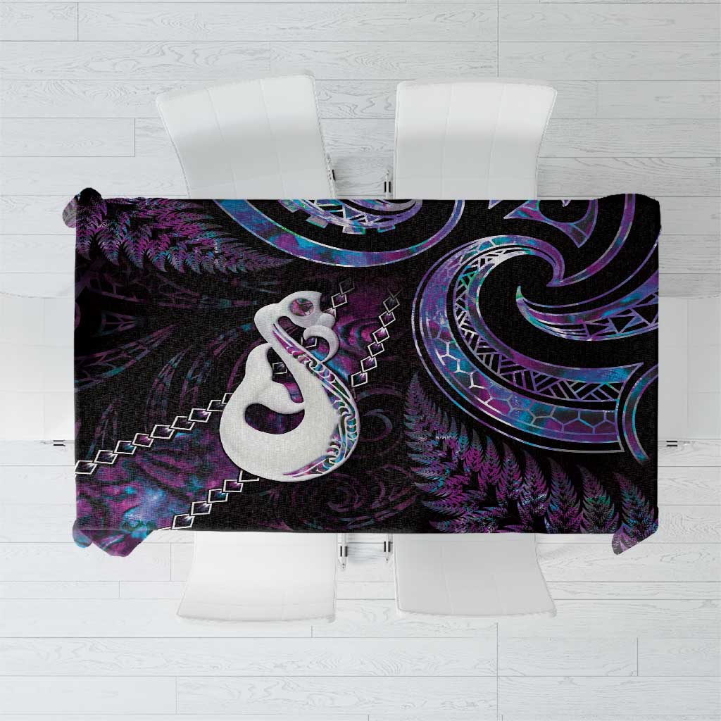 New Zealand Aotearoa Tablecloth Maori Manaia Paua Shell Glitter Purple LT05 Purple - Polynesian Pride