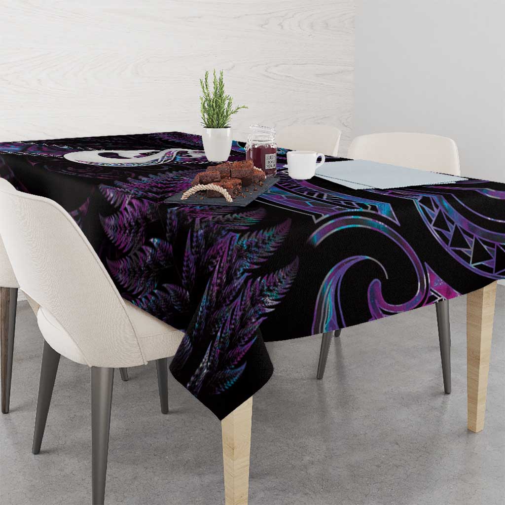 New Zealand Aotearoa Tablecloth Maori Manaia Paua Shell Glitter Purple LT05 - Polynesian Pride