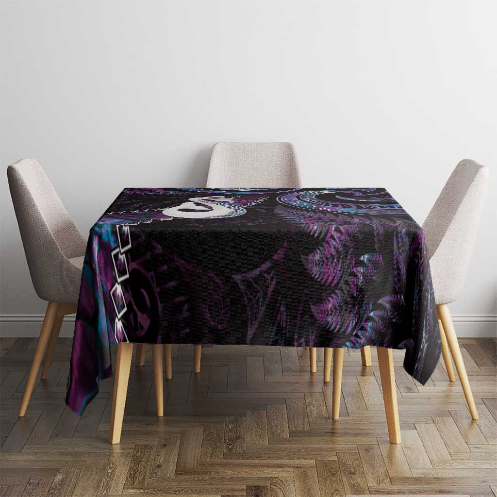 New Zealand Aotearoa Tablecloth Maori Manaia Paua Shell Glitter Purple LT05 - Polynesian Pride