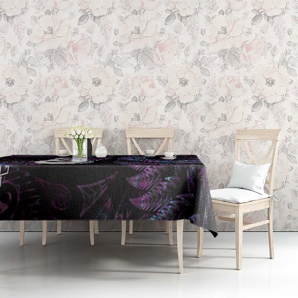 New Zealand Aotearoa Tablecloth Maori Manaia Paua Shell Glitter Purple LT05 - Polynesian Pride