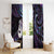 New Zealand Aotearoa Window Curtain Maori Manaia Paua Shell Glitter Purple