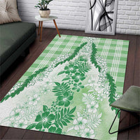 Aloha Hawaii Palaka Area Rug Green Plumeria Lei LT05 Green - Polynesian Pride