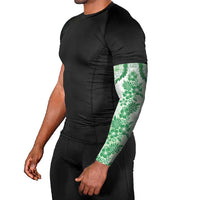 Aloha Hawaii Palaka Arm Sleeves Green Plumeria Lei LT05 - Polynesian Pride