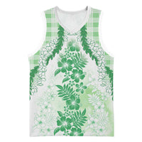 Aloha Hawaii Palaka Basketball Jersey Green Plumeria Lei LT05 Unisex Green - Polynesian Pride