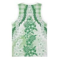 Aloha Hawaii Palaka Basketball Jersey Green Plumeria Lei LT05 - Polynesian Pride