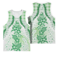 Aloha Hawaii Palaka Basketball Jersey Green Plumeria Lei LT05 - Polynesian Pride