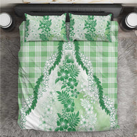Aloha Hawaii Palaka Bedding Set Green Plumeria Lei LT05 Green - Polynesian Pride