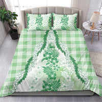 Aloha Hawaii Palaka Bedding Set Green Plumeria Lei LT05 - Polynesian Pride