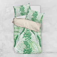Aloha Hawaii Palaka Bedding Set Green Plumeria Lei LT05 US Twin 172cm x 218cm Green - Polynesian Pride