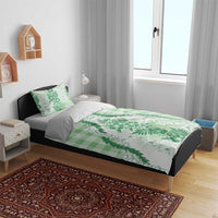 Aloha Hawaii Palaka Bedding Set Green Plumeria Lei LT05 - Polynesian Pride