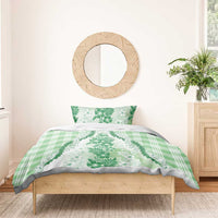 Aloha Hawaii Palaka Bedding Set Green Plumeria Lei LT05 - Polynesian Pride