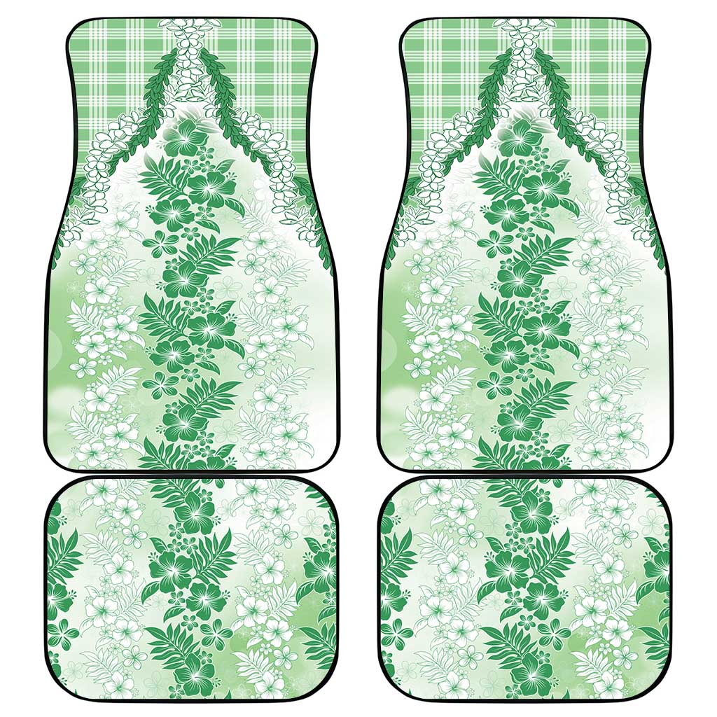 Aloha Hawaii Palaka Car Mats Green Plumeria Lei LT05 - Polynesian Pride
