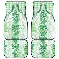 Aloha Hawaii Palaka Car Mats Green Plumeria Lei LT05 - Polynesian Pride