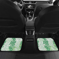 Aloha Hawaii Palaka Car Mats Green Plumeria Lei LT05 Set 2pcs - Back Green - Polynesian Pride