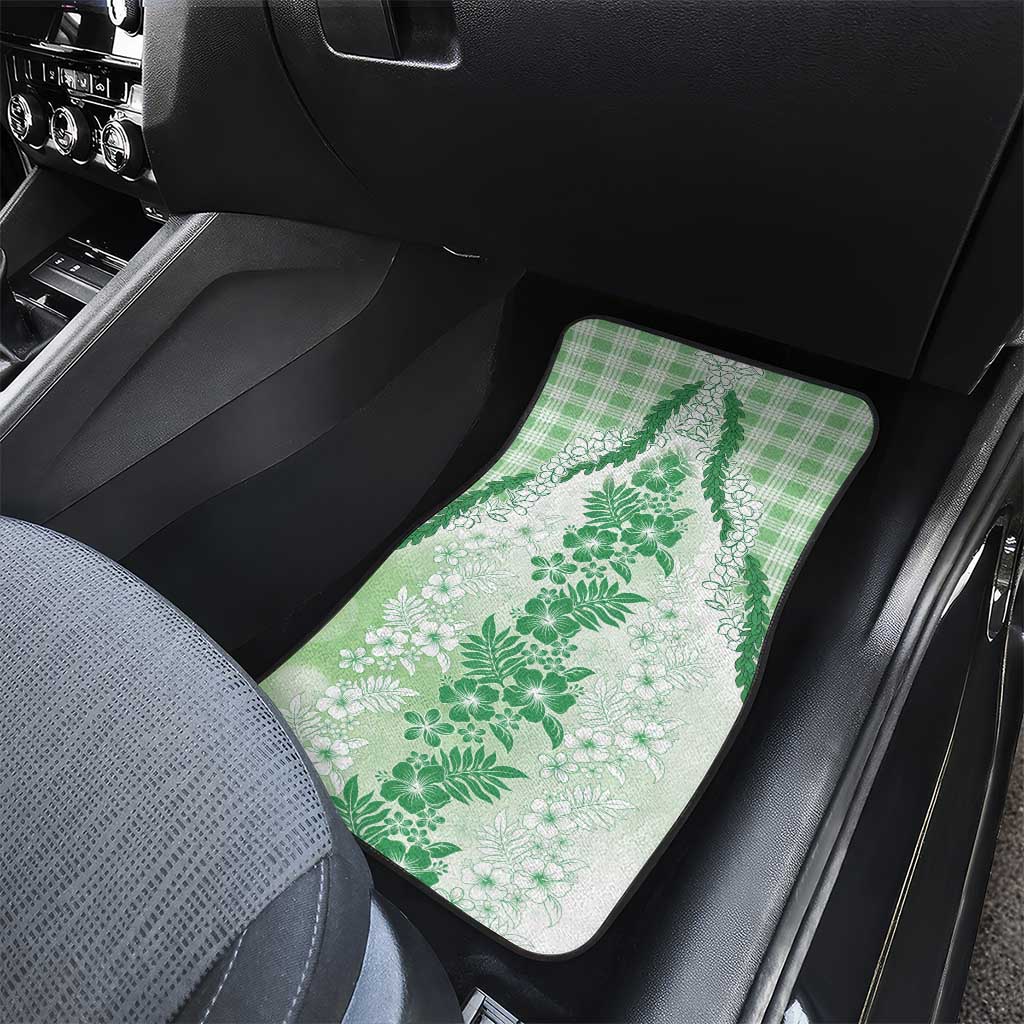 Aloha Hawaii Palaka Car Mats Green Plumeria Lei LT05 - Polynesian Pride