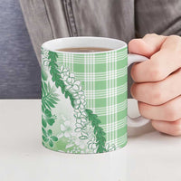 Aloha Hawaii Palaka Ceramic Mug Green Plumeria Lei LT05 - Polynesian Pride