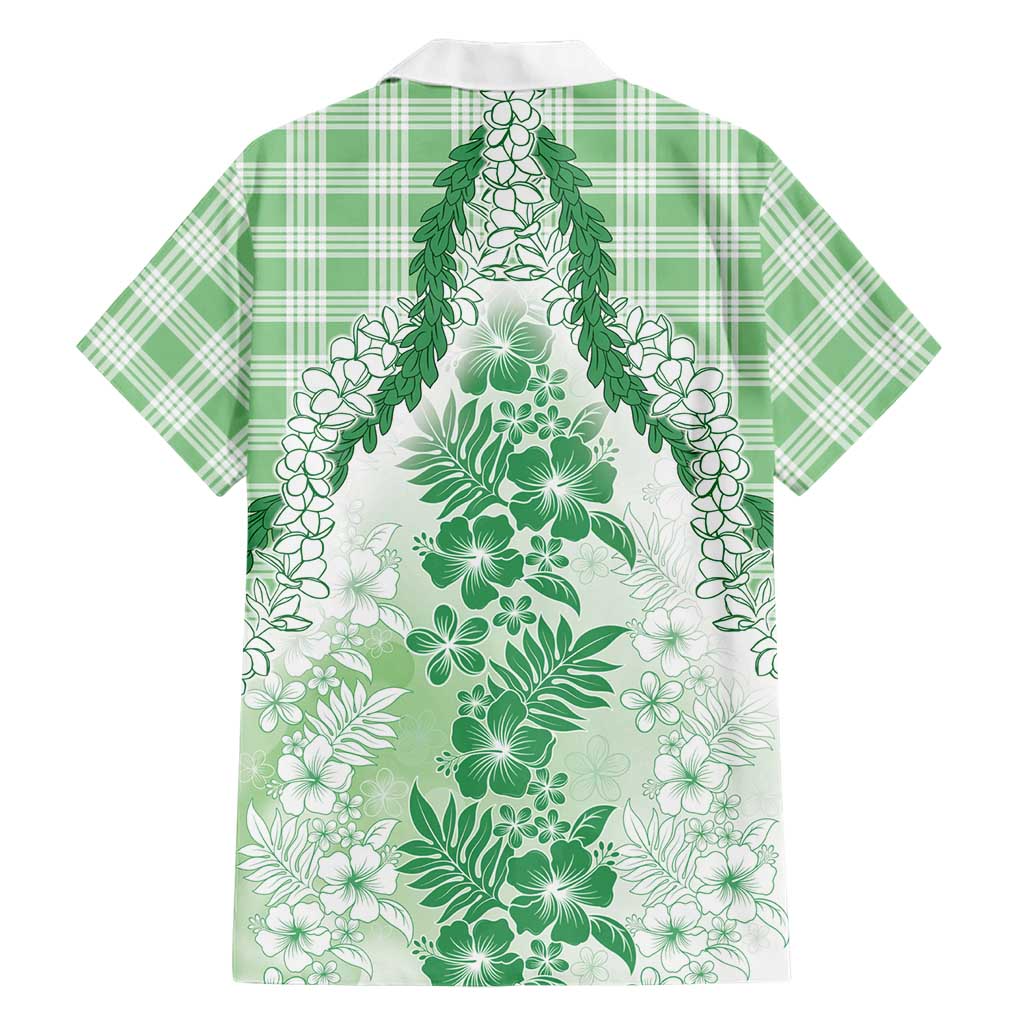 Aloha Hawaii Palaka Hawaiian Shirt Green Plumeria Lei LT05 - Polynesian Pride