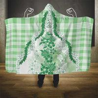 Aloha Hawaii Palaka Hooded Blanket Green Plumeria Lei LT05 - Polynesian Pride