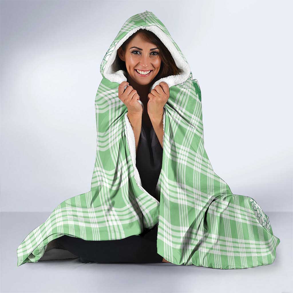 Aloha Hawaii Palaka Hooded Blanket Green Plumeria Lei LT05 - Polynesian Pride