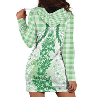 Aloha Hawaii Palaka Hoodie Dress Green Plumeria Lei LT05 - Polynesian Pride