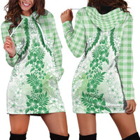 Aloha Hawaii Palaka Hoodie Dress Green Plumeria Lei LT05 - Polynesian Pride