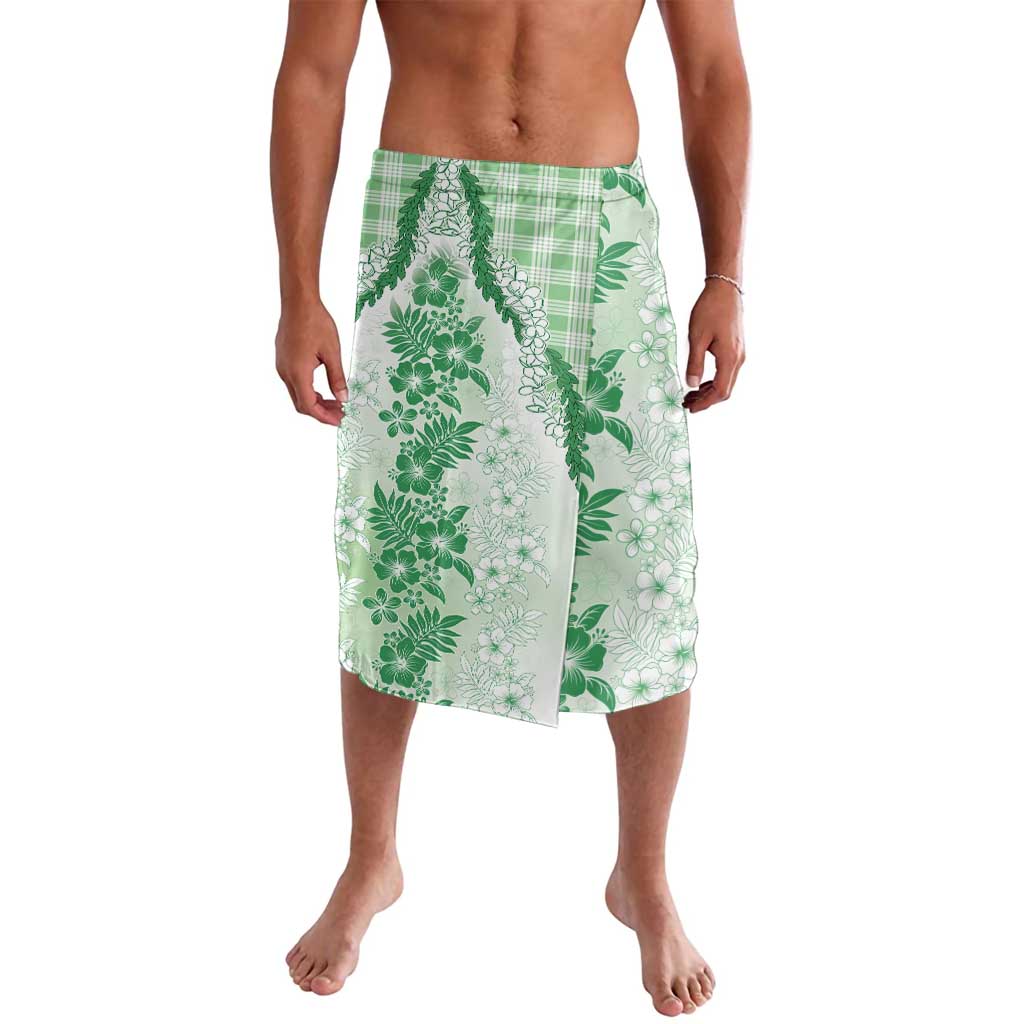 Aloha Hawaii Palaka Lavalava Green Plumeria Lei LT05 Green - Polynesian Pride