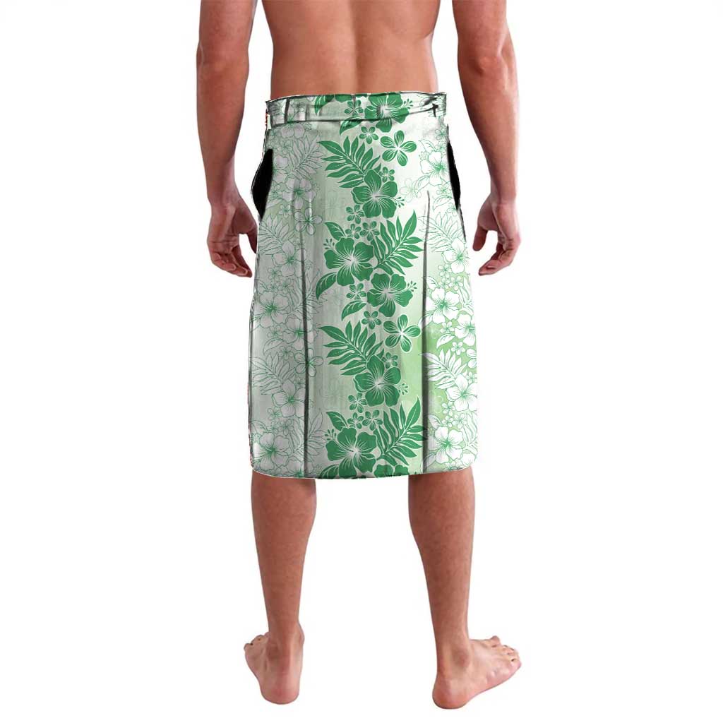 Aloha Hawaii Palaka Lavalava Green Plumeria Lei LT05 - Polynesian Pride