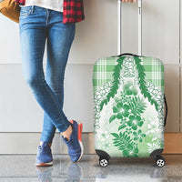 Aloha Hawaii Palaka Luggage Cover Green Plumeria Lei LT05 - Polynesian Pride