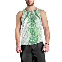 Aloha Hawaii Palaka Men Tank Top Green Plumeria Lei LT05 - Polynesian Pride