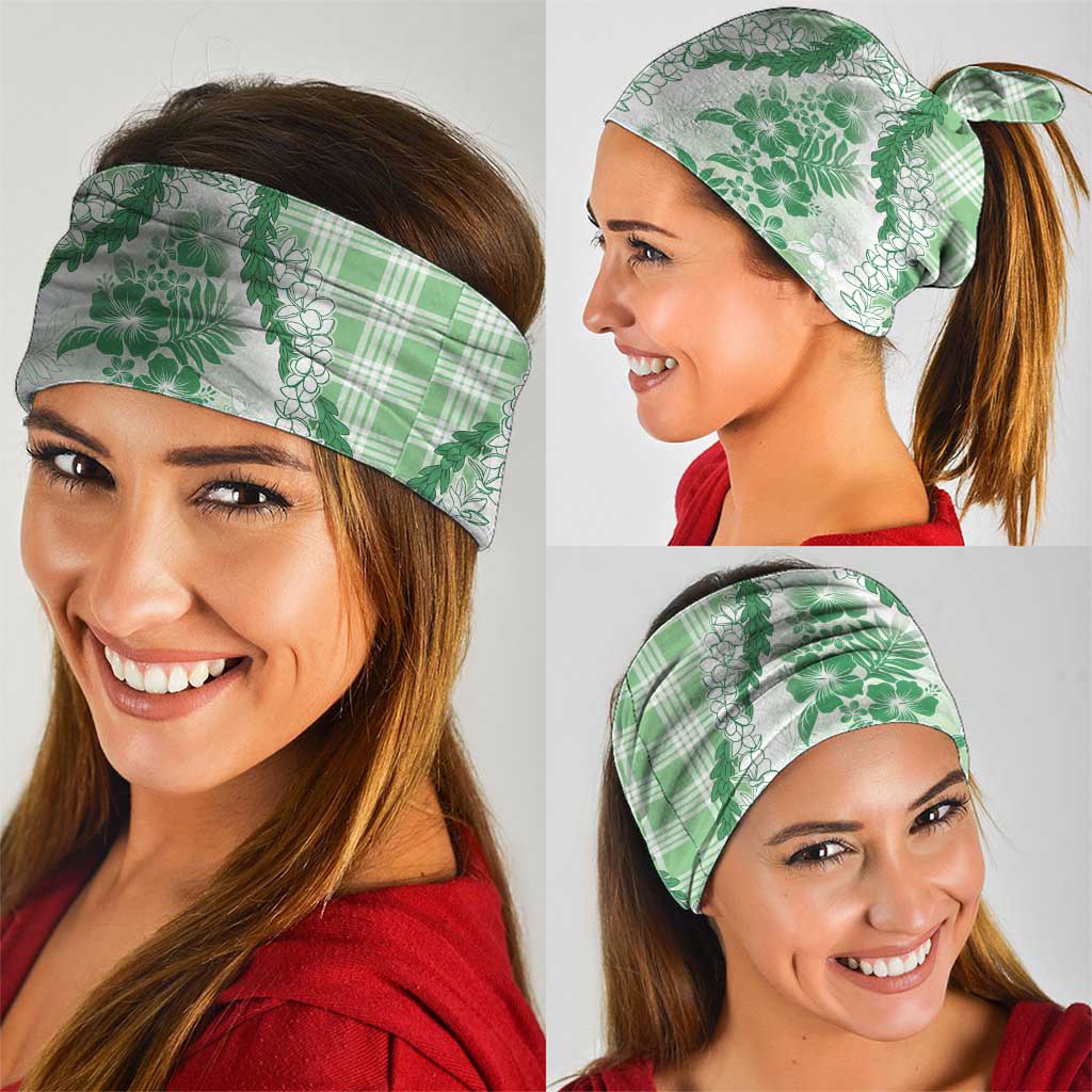 Aloha Hawaii Palaka Neck Gaiter Green Plumeria Lei LT05 - Polynesian Pride