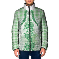 Aloha Hawaii Palaka Padded Jacket Green Plumeria Lei LT05 Men Green - Polynesian Pride