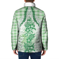 Aloha Hawaii Palaka Padded Jacket Green Plumeria Lei LT05 - Polynesian Pride