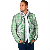 Aloha Hawaii Palaka Padded Jacket Green Plumeria Lei LT05 - Polynesian Pride