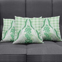 Aloha Hawaii Palaka Pillow Cover Green Plumeria Lei LT05 - Polynesian Pride