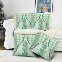Aloha Hawaii Palaka Pillow Cover Green Plumeria Lei LT05 - Polynesian Pride