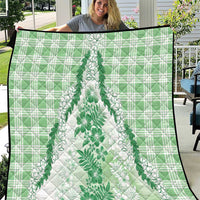 Aloha Hawaii Palaka Quilt Green Plumeria Lei LT05 Green - Polynesian Pride