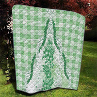 Aloha Hawaii Palaka Quilt Green Plumeria Lei LT05 - Polynesian Pride