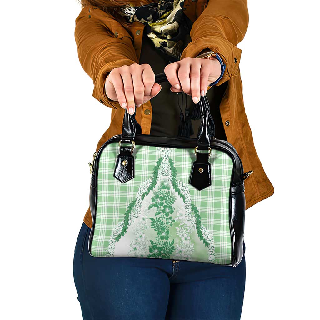 Aloha Hawaii Palaka Shoulder Handbag Green Plumeria Lei LT05 One Size Green - Polynesian Pride